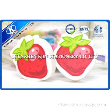 Strawberry Fruit Shaped Red Kids Erasers For School Student